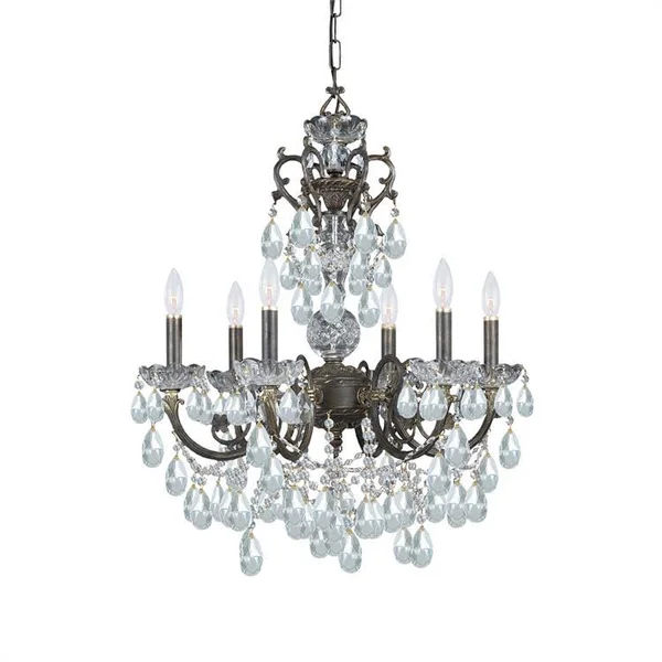 Crystorama 5196-EB-CL-I English Bronze Legacy 6 Light Chandelier