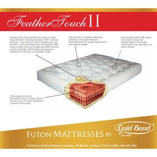 Gold Bond Feather Touch 7x22 Futon Mattress Size: King - Color: Burgundy