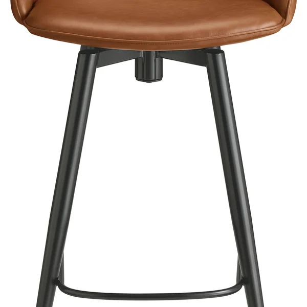 Room & Board - Modern Sylvan Swivel Counter Stool in Synthetic Leather in Graphite - Performance Fabric