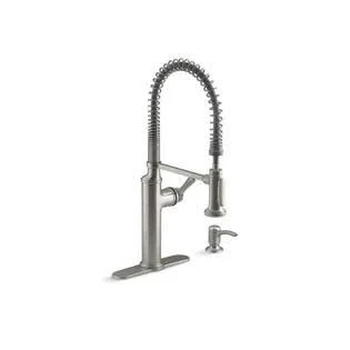 Kohler sous Pro-Style Single-Handle Pull-Down Sprayer Kitchen Faucet in Vibrant Stainle