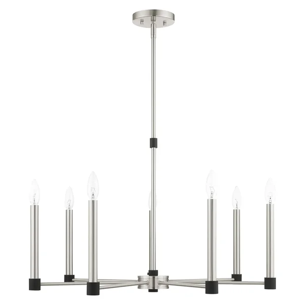 Livex Lighting-46887-91-Karlstad - 7 Light Chandelier Brushed