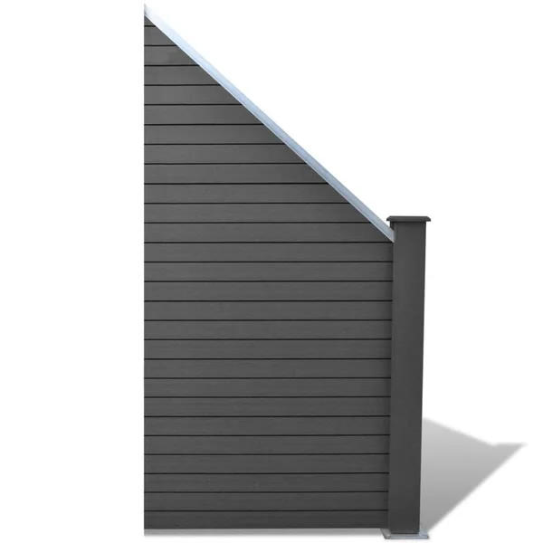 vidaXL Slanted WPC Garden Fence Panel Gray