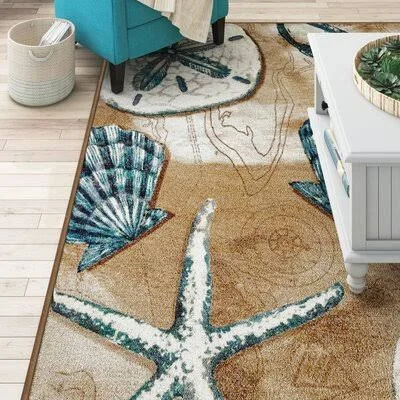 Wildermuth Tufted Tan/Green Area Rug Breakwater Bay Rug Size: Rectangle 10& x 14&