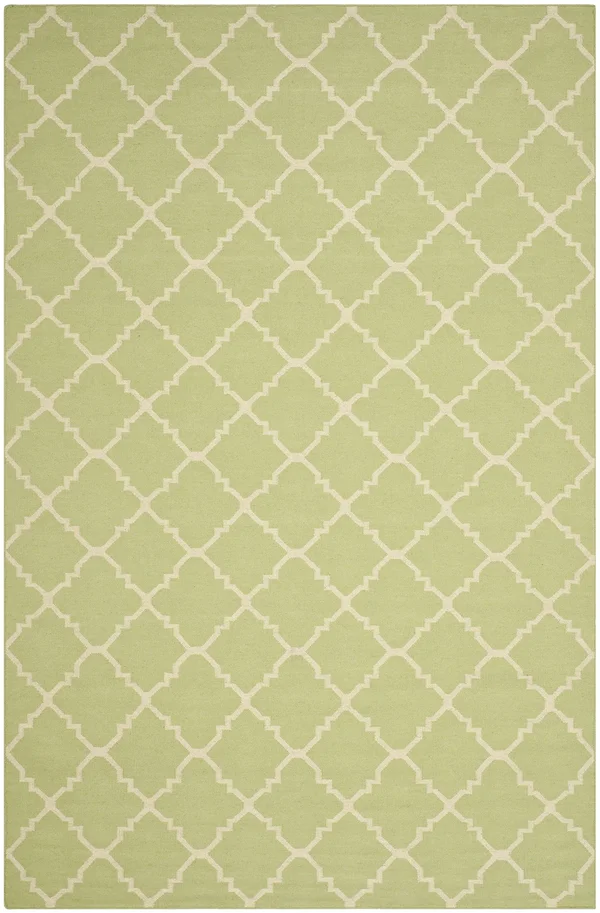 Safavieh Dhurries DHU554A Light Green - Ivory 5& x 8& Area Rug