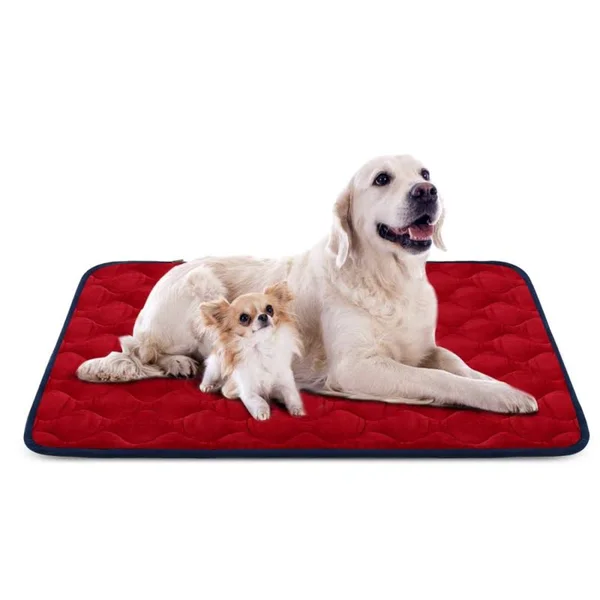 (120cm, Red) - Dog Bed Mat Washable - Soft Fleece Crate Pad - Anti-Slip Matress for Small Medium Large Pets by HeroDog