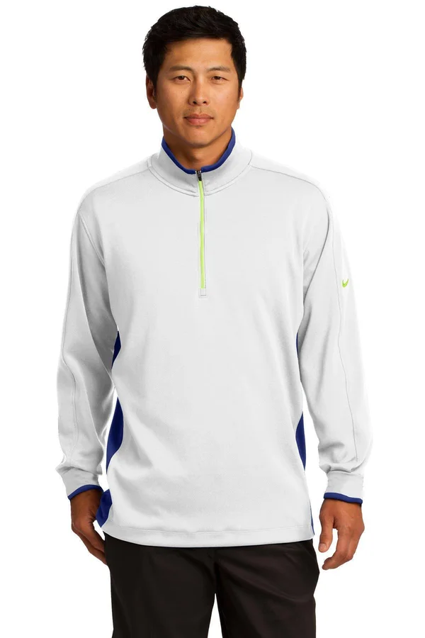 Nike 578673 Dri-Fit 1/2-Zip Cover-Up - White/Deep Royal/Volt - 3XL