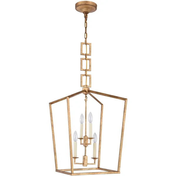 Elegant Lighting 1512D17PN Denmark 4 Light Polished Nickel Pendant