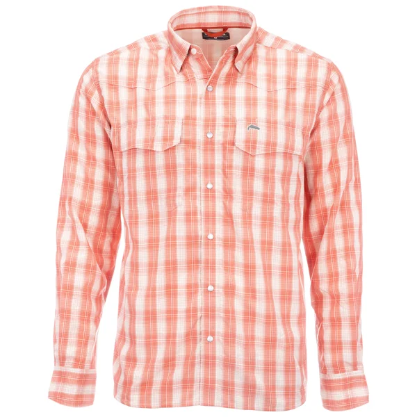 Simms Big Sky LS Shirt Smoked Salmon Plaid, S