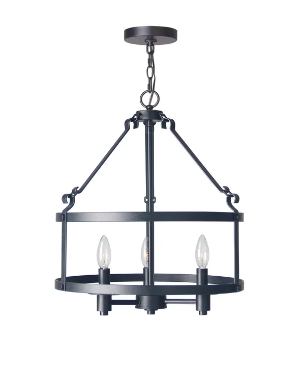 Woodbridge Lighting 15613TBK Revere 3-Light Pendant Chandelier
