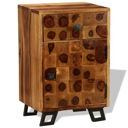 Nightstand Solid Sheesham Wood 14.6 inchx11.8 inchx21.3 inch