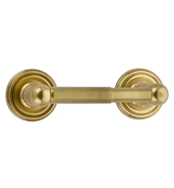 Emtek 7 1/8x22 Wall Mount Spring Rod Toilet Paper Holder in French Antique - Rosette: Regular, SKU: 2605REGUS7