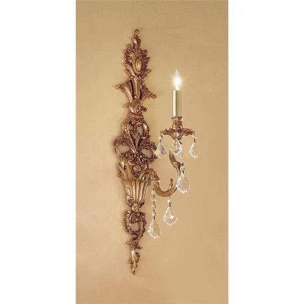 Classic Lighting 57351-FG-CBK French Gold/Crystalique Black Majestic Imperial 1 Light Wall Sconce