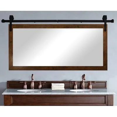 Abraham Horizontal Barn Distressed Bathroom/ Vanity Mirror Laurel Foundry Modern Farmhouse Size: 31x22 H x 46x22 W - Finish: Ligh