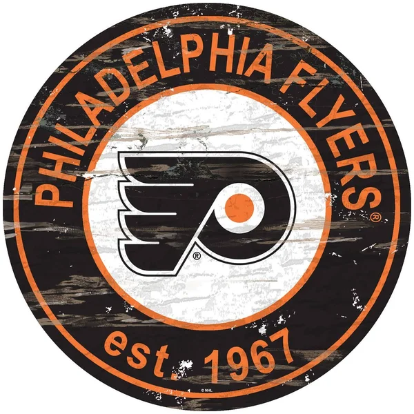 Fan Creations Black NHL Philadelphia Flyers Distressed Round Sign