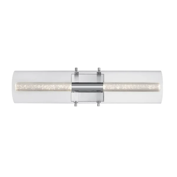 Globe Electric Aurora 2-Light Chrome LED Integrated Vanity Light with Acrylic Bubble Glass - 51521