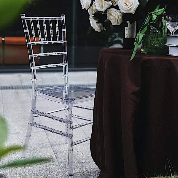 4 Clear 36 in Tall Acrylic Transparent Chiavari Chairs