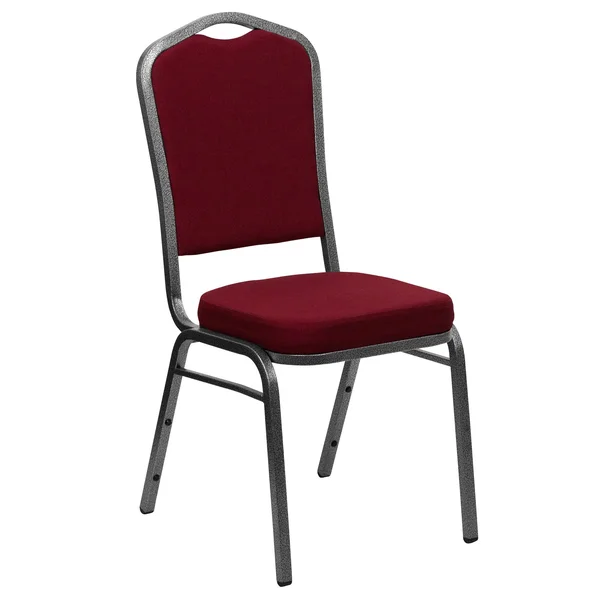 38x22 Burgundy Red and Silver Crown Back Stacking Banquet Chair