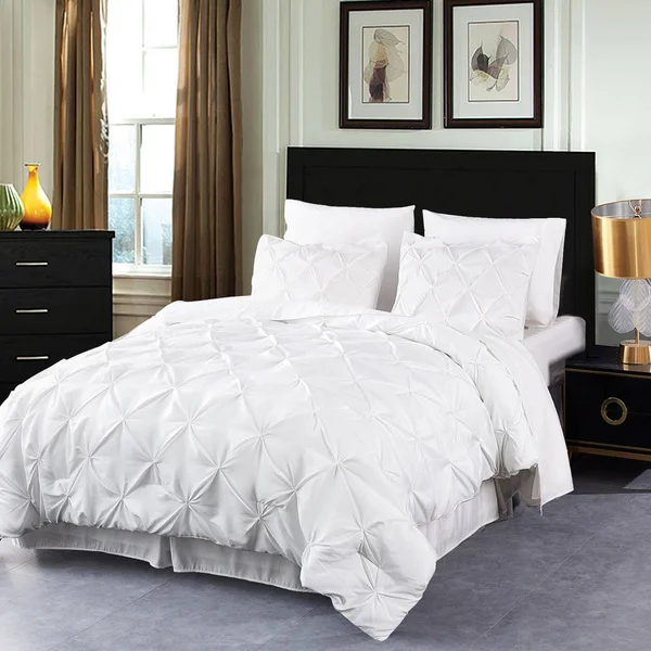 Haok 8 Pieces Bed in A Bag Pink Comforter Sets Bed Set - White - King
