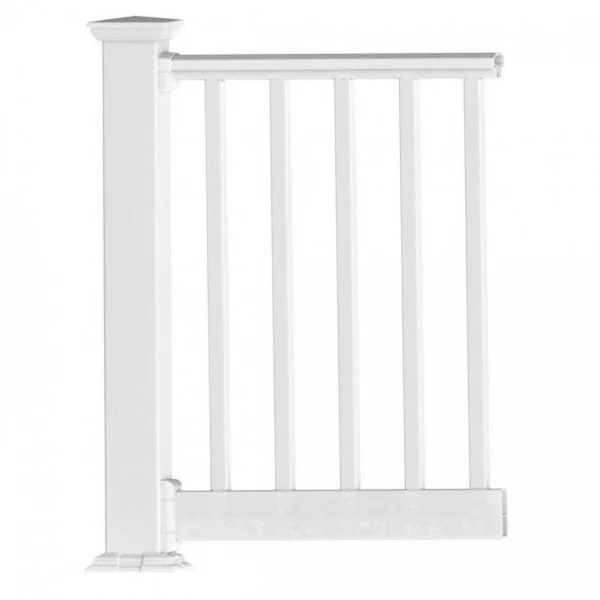 Rdi Original Rail PVC 6 ft. x 42 in. White Square Baluster Level Rail Kit