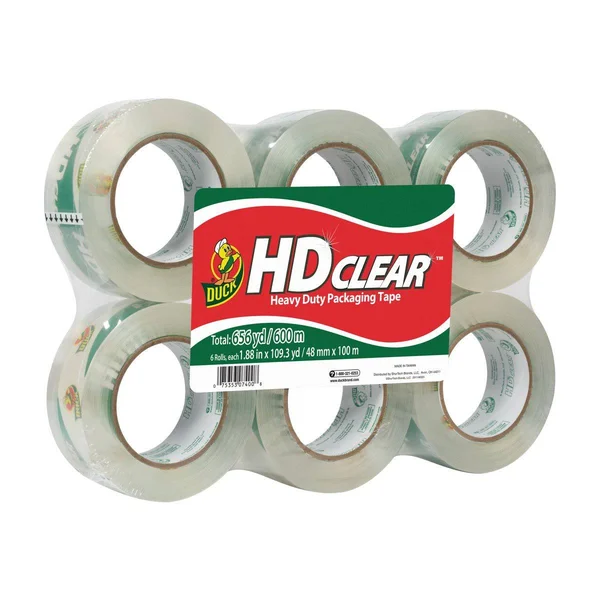Duck HD Clear Heavy Duty Packaging Tape Refill - 6 Rolls, 1.88 inch x 109.3 Yard, 299016