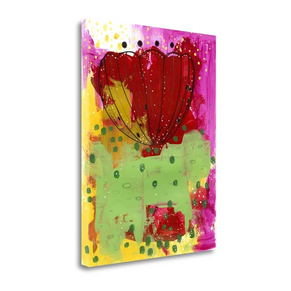 32x22 x 25x22 Red Flower Abstract by Sarah Ogren Fine Art Giclee Print