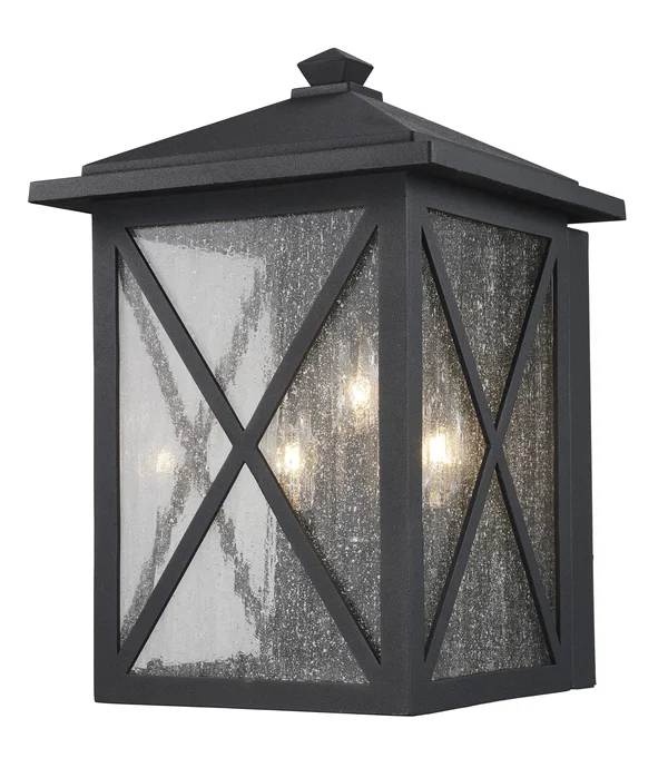 Trans Globe 50342 BK 3Lt-Outd Wall Classic Lrg-Bk