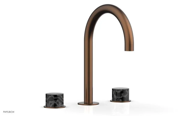 Phylrich Widespread Faucet Marble Handle - Antique Copper 2300305A