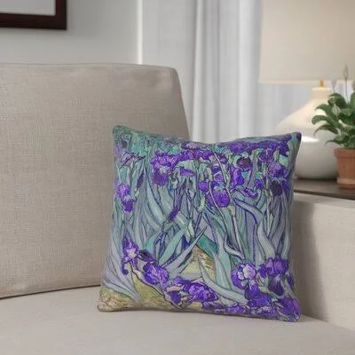 Erlich Irises Throw Pillow Red Barrel Studio Color: Purple - Size: 14x22 x 14x22