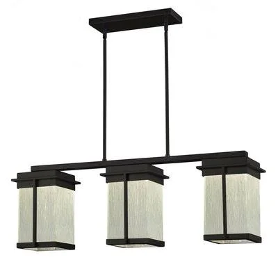 Milla 3-Light LED Outdoor Chandelier Red Barrel Studio Fixture Finish: Dark Bronze - Shade Finish: Weave
