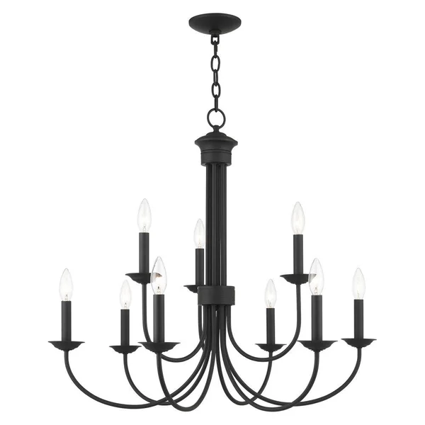 9 Light 30 inch Black Chandelier 207143