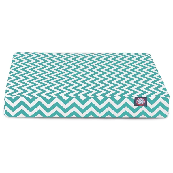 Majestic Pet 78899551430 Teal Chevron Medium Orthopedic Memory Foam Rectangle Dog Bed