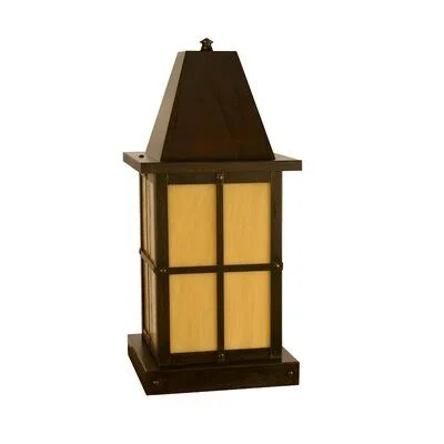 Hartford 1 -Light Hardwired Pier Mount Light Arroyo Craftsman Size: 15x22 H x 6x22 W, Finish: Satin Black, Shade Type: Cream