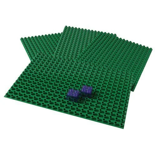 Constructive Playthings Set of Four 20 inch x 10 inch Preschool Building Bases Compatible with Most Preschool Sized Interlocking