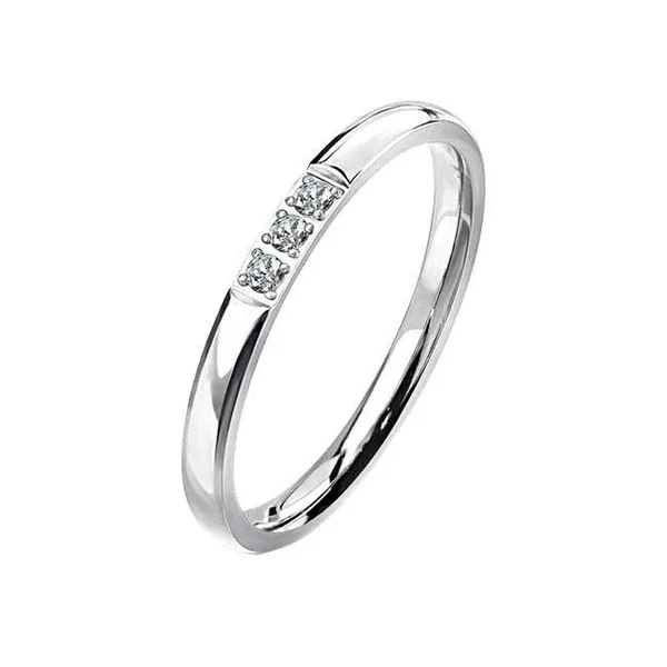 Stainless Steel CZ Ring for Women by Blue Steel, Size 8