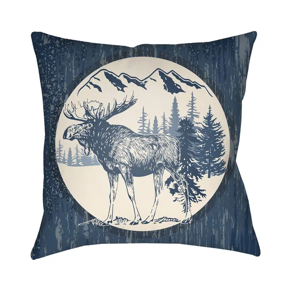 Lodge Cabin Moose Throw Pillow