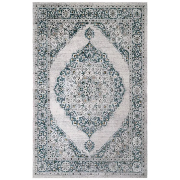 MDA Home Trendy Collection Gray/Blue Transitional Polyester Area Rug - 7'10'' x 10'6''