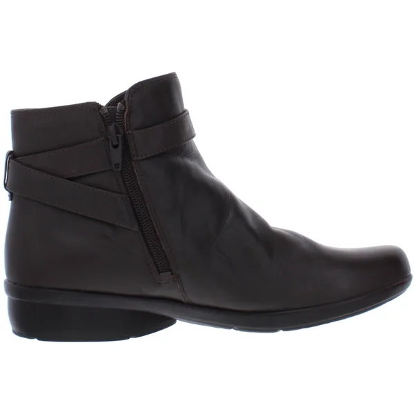 Naturalizer Colette Womens Solid Ankle Booties - Brown Leather