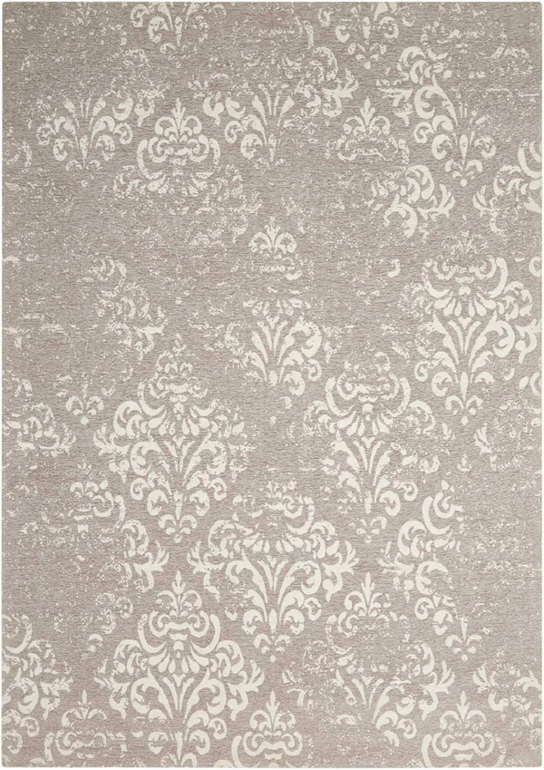 Nourison Damask DAS03 Area Rug, Ivory/Grey, 8& x 10&