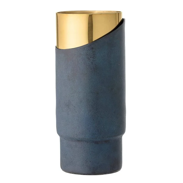 Bloomingville - Metal Vase - Blue/Gold - 23cm