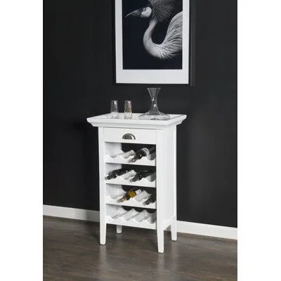 Stapleford 16 Bottle Floor Wine Bottle Rack Charlton Home Finish: White