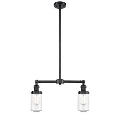 Saroyan 2 - Light Kitchen Island Linear Pendant Breakwater Bay Finish: Oil Rubbed Bronze, Shade Color: Seedy