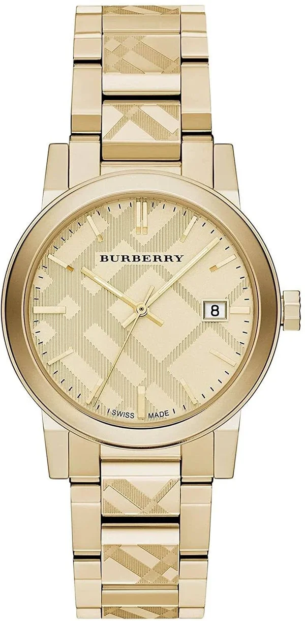 Burberry BU9038 Unisex Swiss Gold Ion-Plated Stainless Steel Watch