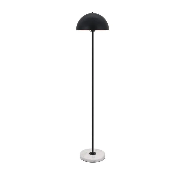 Timeless Home 63 in. H 1-Light Black and White Metal Indoor Floor Lamp