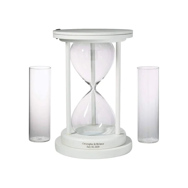 Personalized White Hourglass Unity Sand Ceremony Set 3 pc.
