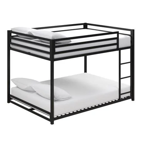 DHP Miles Metal Bunk Bed, Black, Full over Full