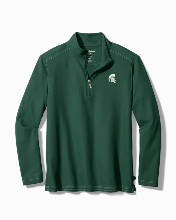 Tommy Bahama Michigan State Spartans Green Emfielder 2.0 IslandZone Quarter-Zip Jacket Size: Large