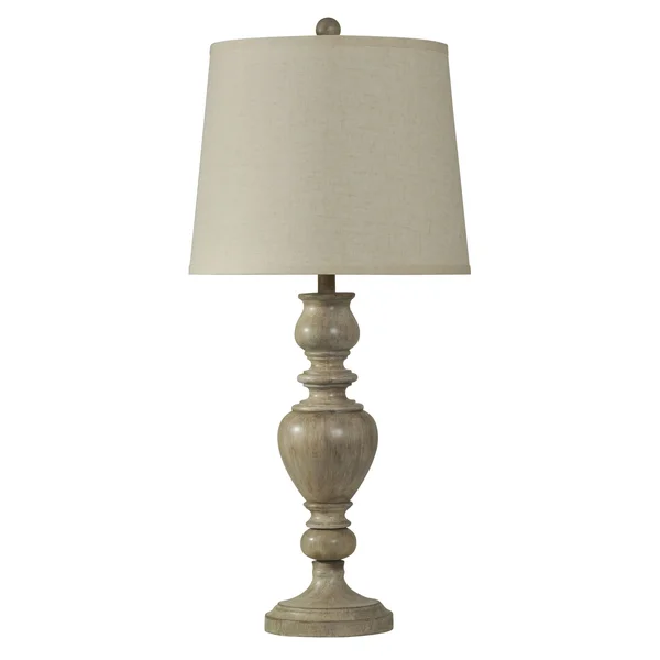Stylecraft Bokava Off-White Table Lamp - White Hardback Fabric Shade