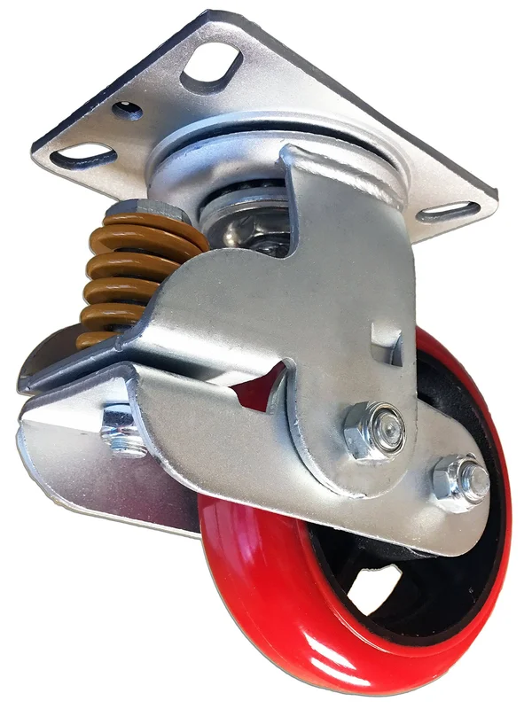Spring Loaded Swivel Caster (1 Piece) - 6x22 x 2x22 Super Shock Absorber Caster - 800 Capacity Each - Spring Absorption Rated Up