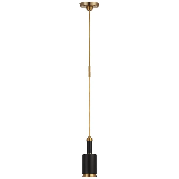 Visual Comfort TOB 5097HAB/BLK Anders - 1 Light Small Cylindrical Pendant Hand-Rubbed Antique Brass/Black Finish