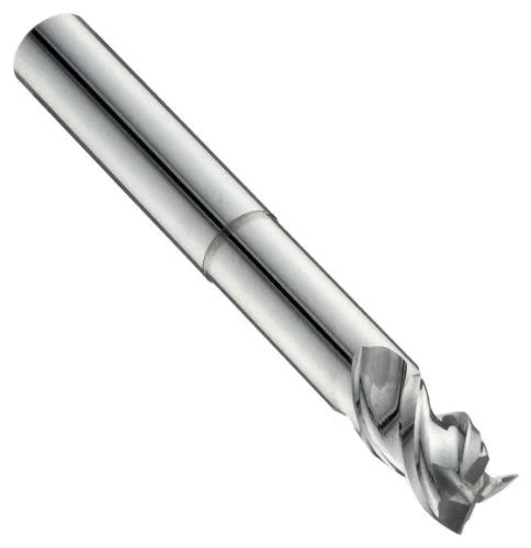 Niagara Cutter N18609 Carbide Square Nose End Mill, Long Length/Reach, Uncoated (Bright) Finish, Roughing/Finishing Cut, 45-Degr